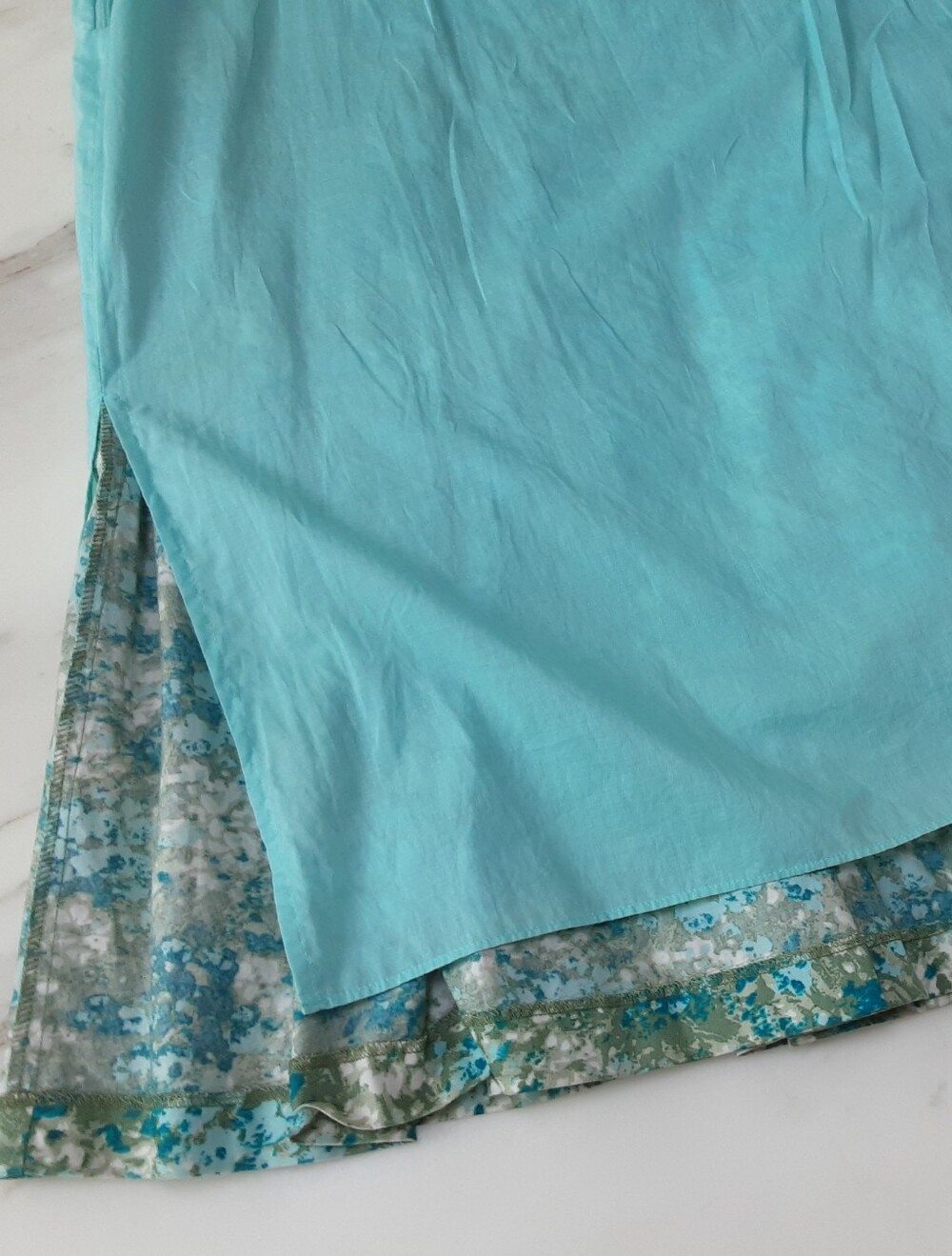 ANN TAYLOR 100% Cotton Emerald Green Floral Fit | Flare Box Pleat Dress Sz 14 - Picture 7 of 10